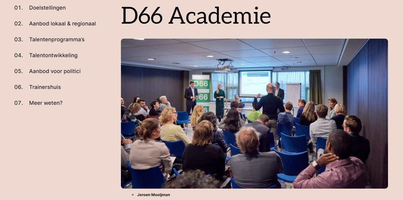 D66 Academie op de website van D66
