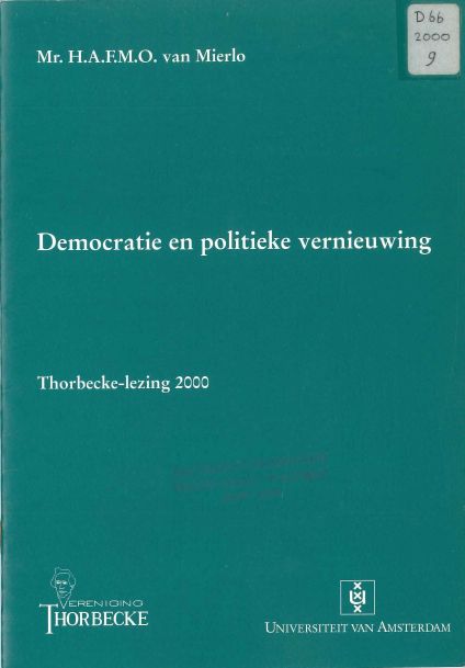Thorbecke-lezing 2000 door Hans van Mierlo