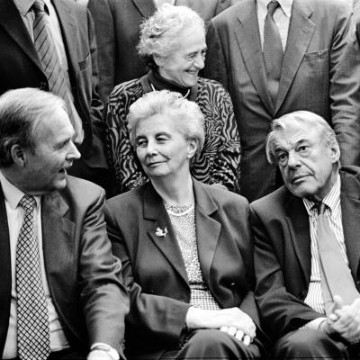 Partijleiders Terlouw, Borst en Van Mierlo
