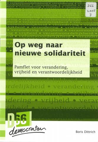 Voorkant van het rapport "Op weg naar nieuwe solidariteit"