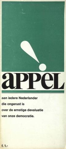 Voorkant van het "Appèl aan iedere Nederlander"