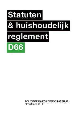 Voorkant van de statuten en HR van D66 uit 2013