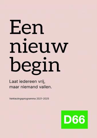 Voorkant van het D66 verkiezingsprogramma 2021