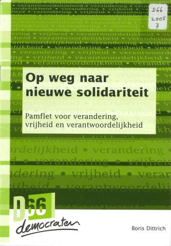 Voorkant van het rapport "Op weg naar nieuwe solidariteit"