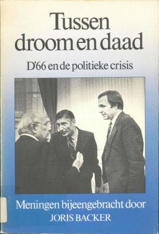 Cover van het boek "Tussen droom en daad", samengesteld door Joris Backer (1983)
