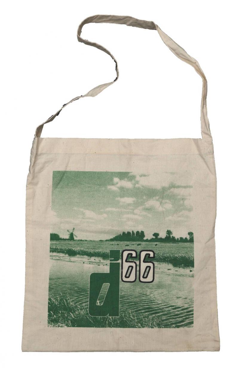 Foto van een katoenen tas van D66